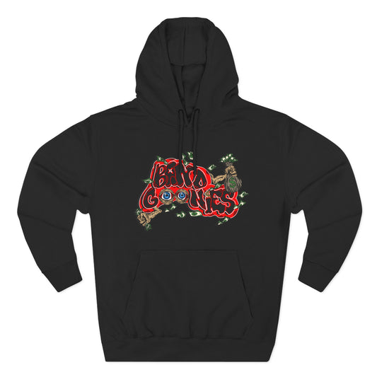 Band Goonies Three-Panel Fleece Hoodie | Black & Red