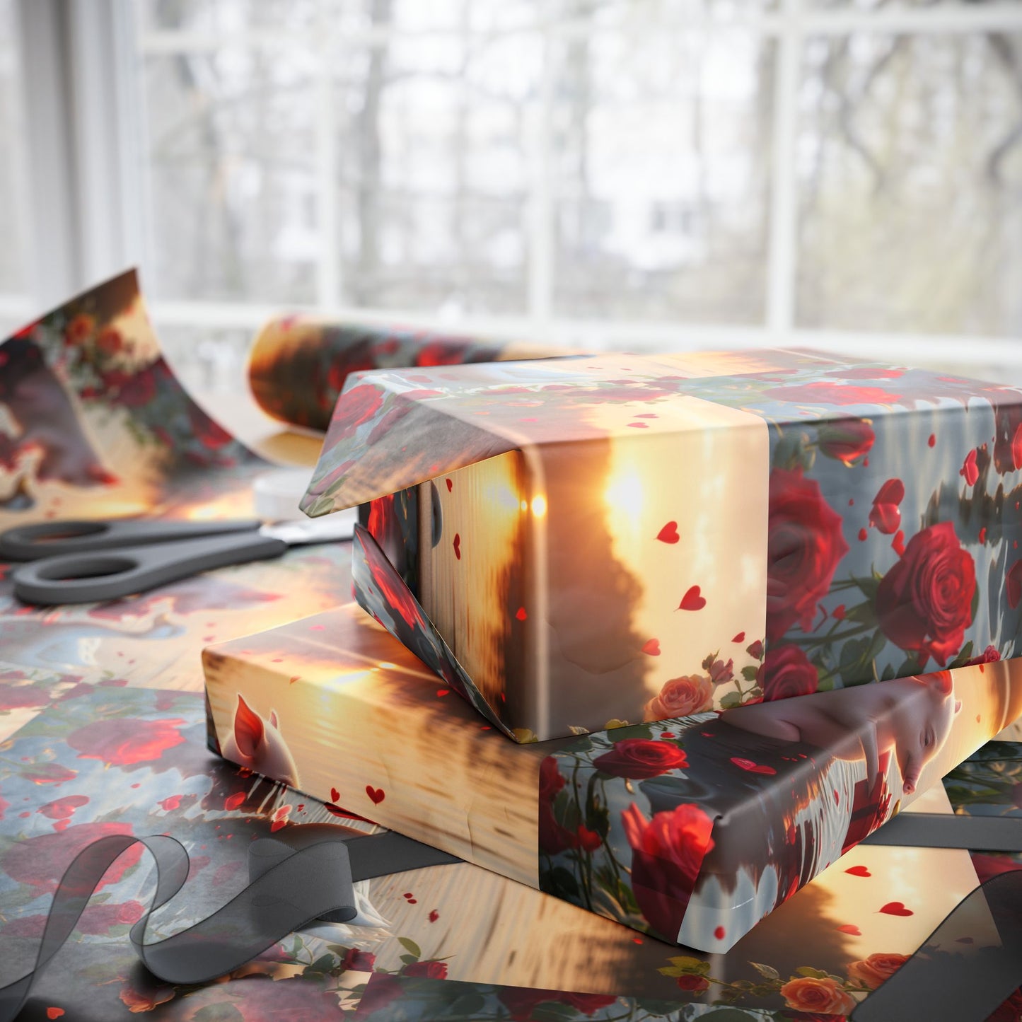 Valentines Day Wrapping Paper | Pig & Duck