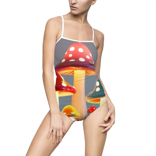 "Neon Mushrooms" | Women's One-piece Swimsuit