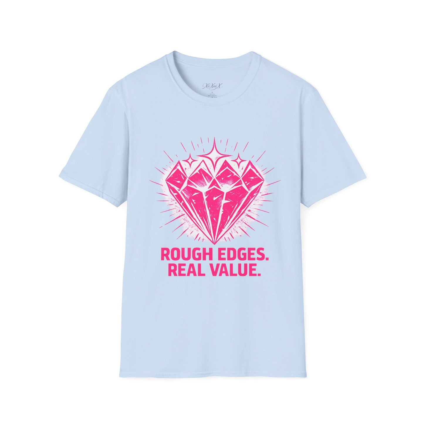 Softstyle Pink "Rough Edges. Real Value." T-Shirt