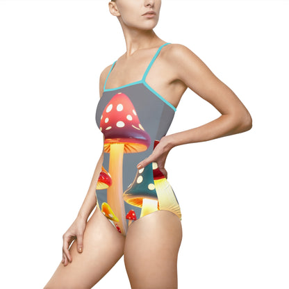 "Neon Mushrooms" | Women's One-piece Swimsuit