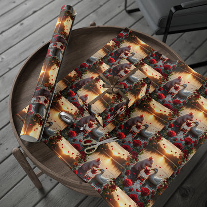 Valentines Day Wrapping Paper | Pig & Duck
