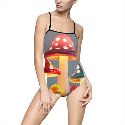 "Neon Mushrooms" | Women's One-piece Swimsuit