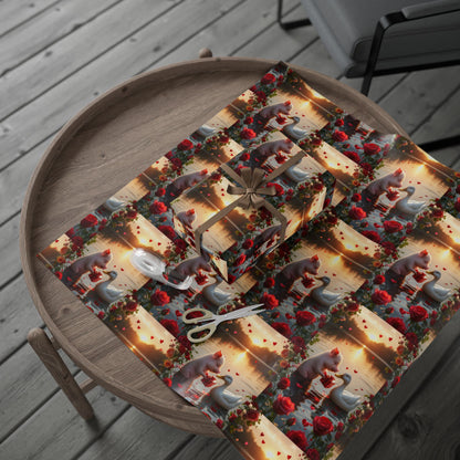 Valentines Day Wrapping Paper | Pig & Duck