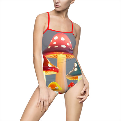 "Neon Mushrooms" | Women's One-piece Swimsuit