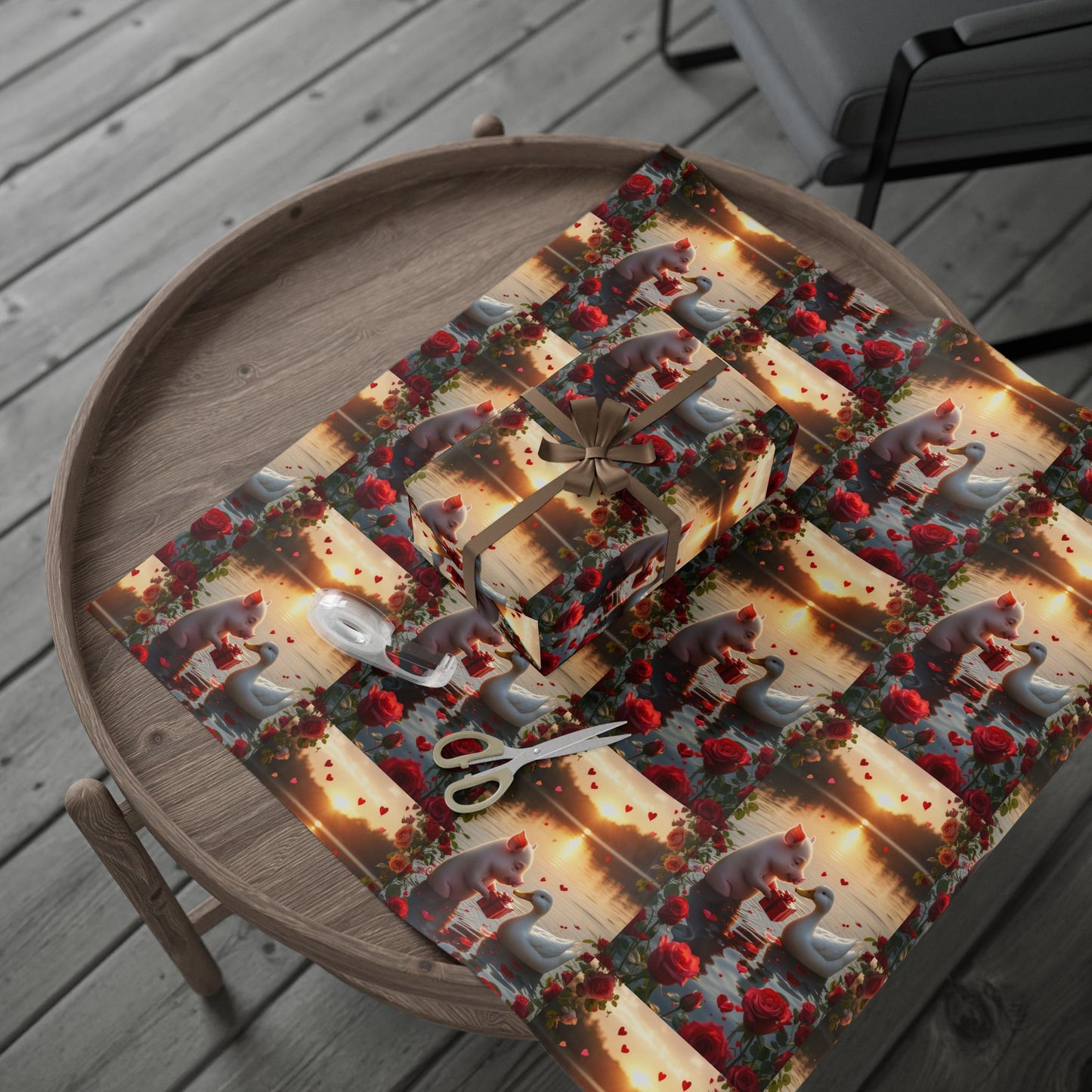 Valentines Day Wrapping Paper | Pig & Duck