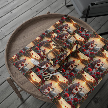 Valentines Day Wrapping Paper | Pig & Duck