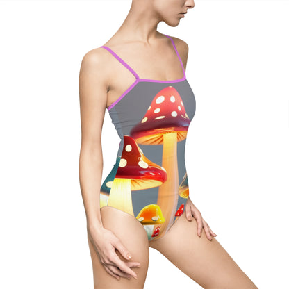 "Neon Mushrooms" | Women's One-piece Swimsuit