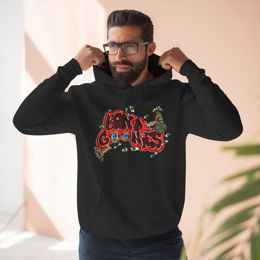 Band Goonies Three-Panel Fleece Hoodie | Black & Red