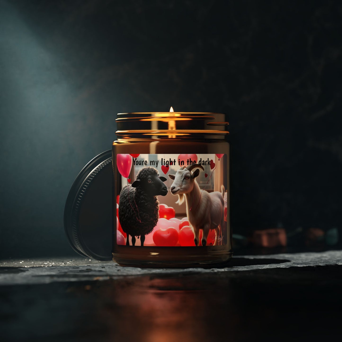 "You're my light in the Dark" | The Black Sheep & The Goat | Scented Soy Candle | Valentines Day