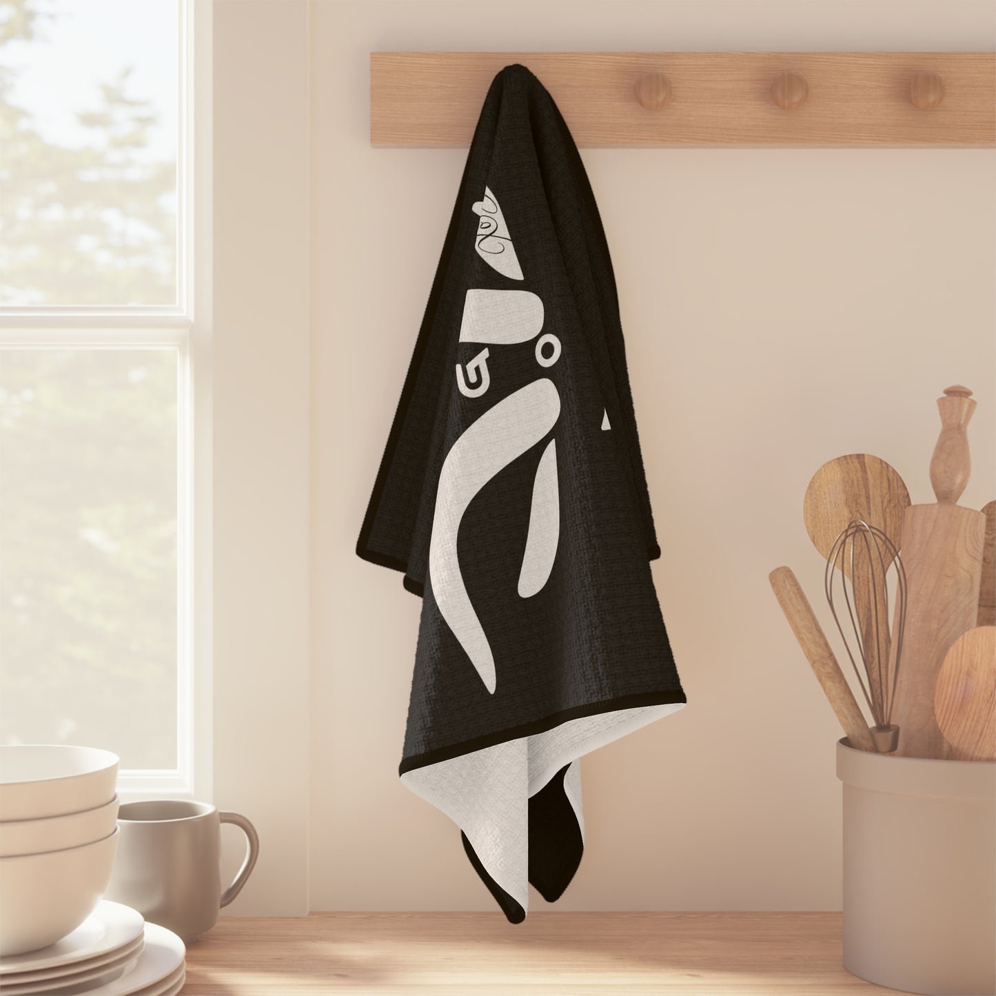 Microfiber Black "G.OA.T." Tea Towel