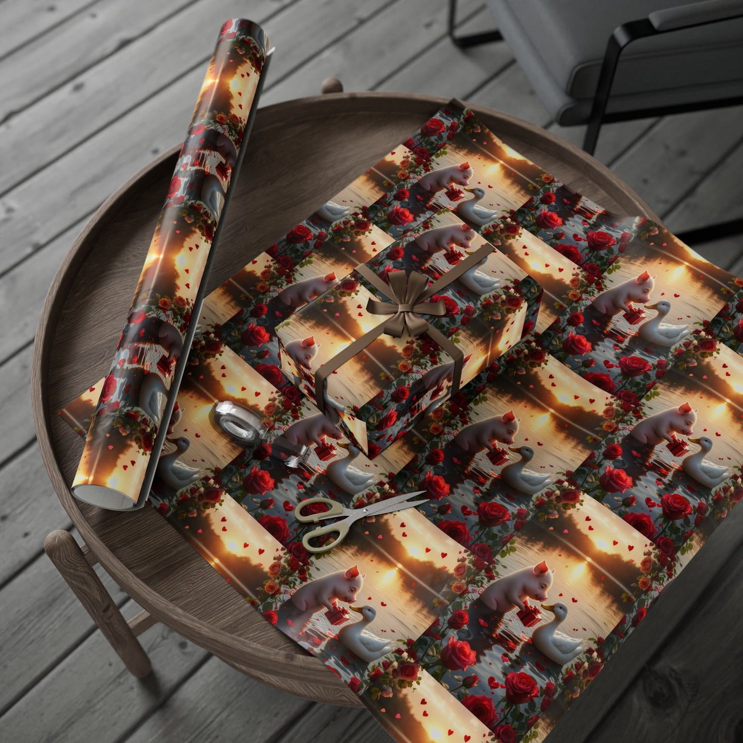 Valentines Day Wrapping Paper | Pig & Duck