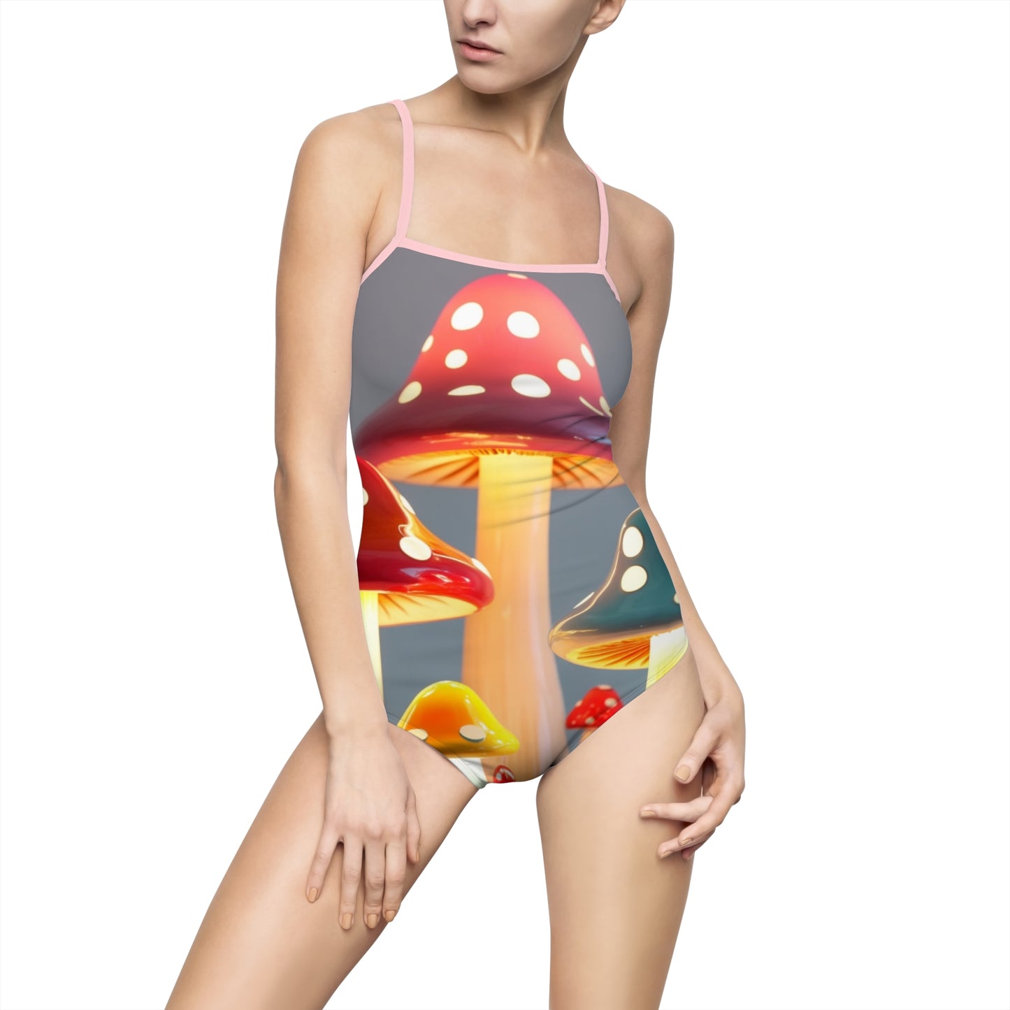 "Neon Mushrooms" | Women's One-piece Swimsuit