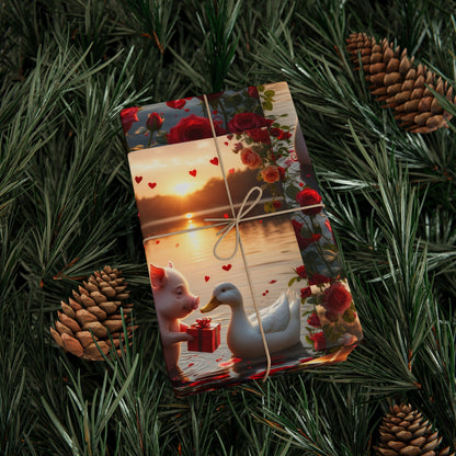 Valentines Day Wrapping Paper | Pig & Duck