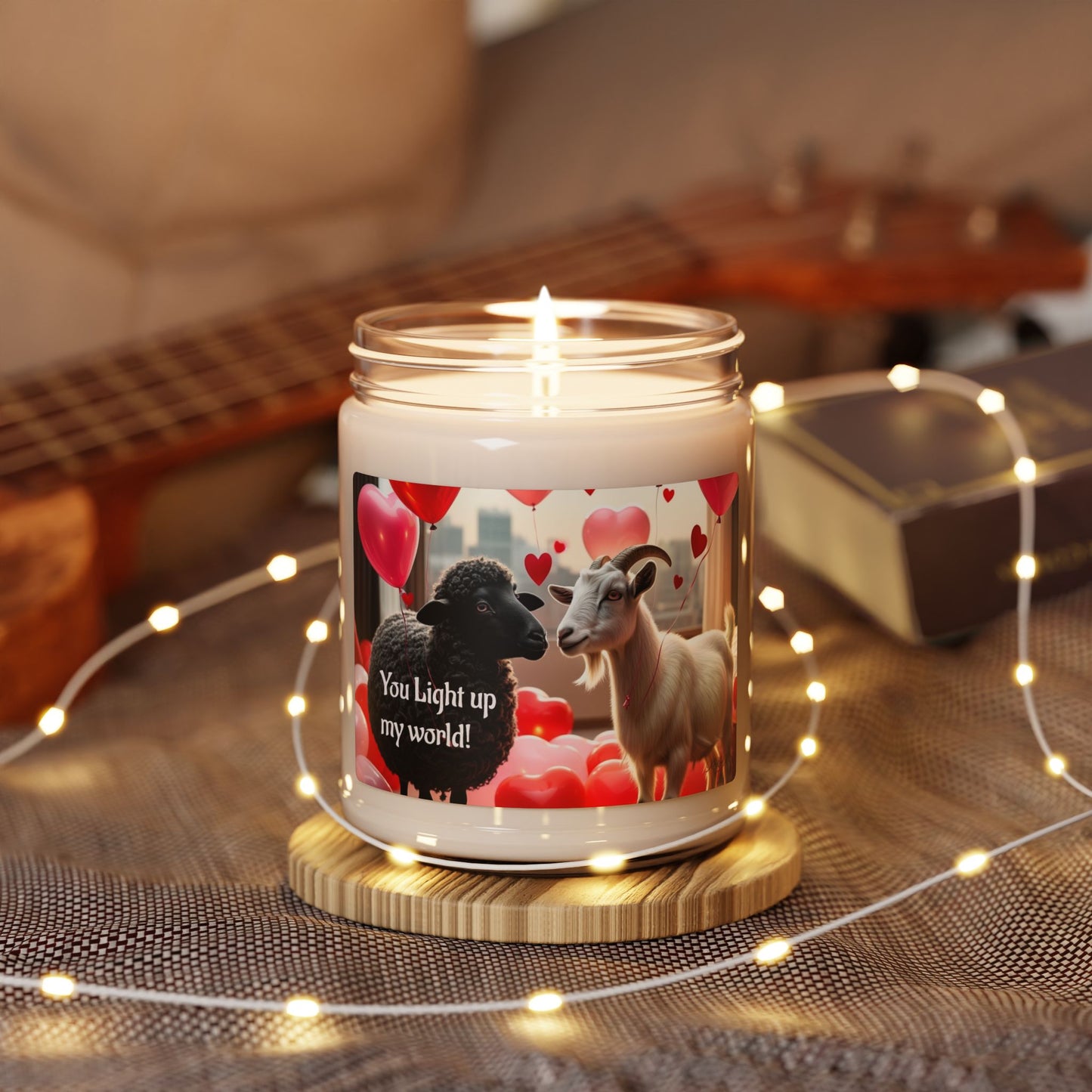 "You light up my world" | The Goat & The Black Sheep | Scented Soy Candle, 9oz | Valentines Day Gift