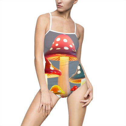 "Neon Mushrooms" | Women's One-piece Swimsuit