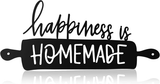 Kitchen Wall Art | Metal Sign "Happiness Is Homemade"