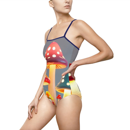 "Neon Mushrooms" | Women's One-piece Swimsuit